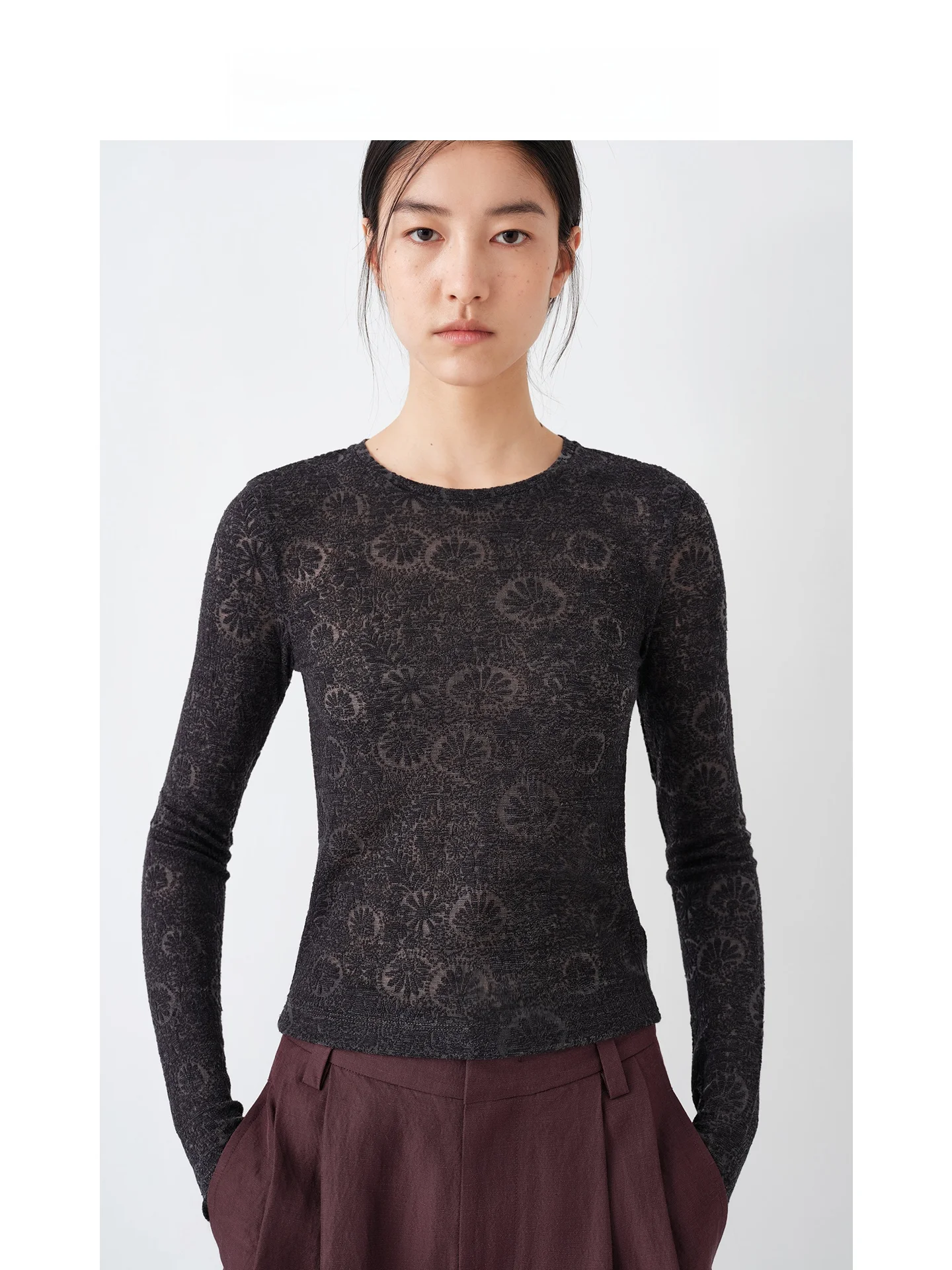 

Jaja Retro Skin-friendly Wool Knitted Top 3D Embroidery Slim Fit round Neck Pullover Women's Fashion Spring Collection