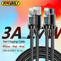 NNBILI PD 27W Fast Charge Cable LED Digit Display Data Transfer USB A Type-C to iP Cord for iPhone 14 Pro Max/13/12/11/X/Xr/Xr/8