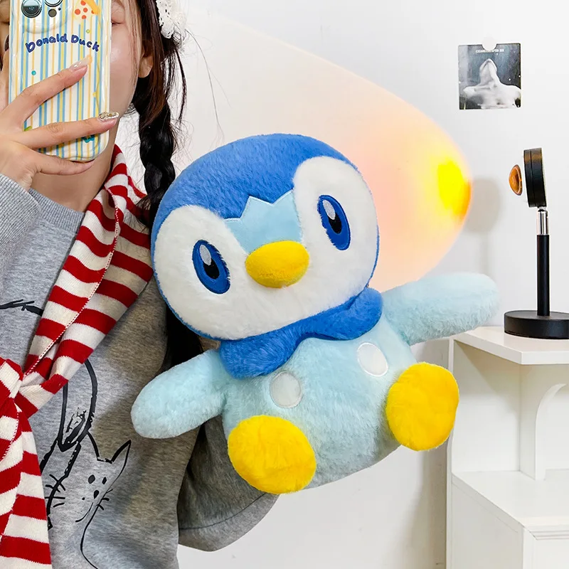 

Cartoon Pokémon Plush Doll Piplup Sleeping Companion Doll Bedroom Sofa Ornament Pillow Holiday Gift for Friends and Children
