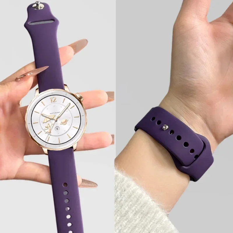 18mm 20 22mm Women Silicone Bracelet for Huawei GT5/GT4 41mm GT5Pro 46mm Band for Samsung Galaxy FE 7 6 40mm 44mm Strap image 3