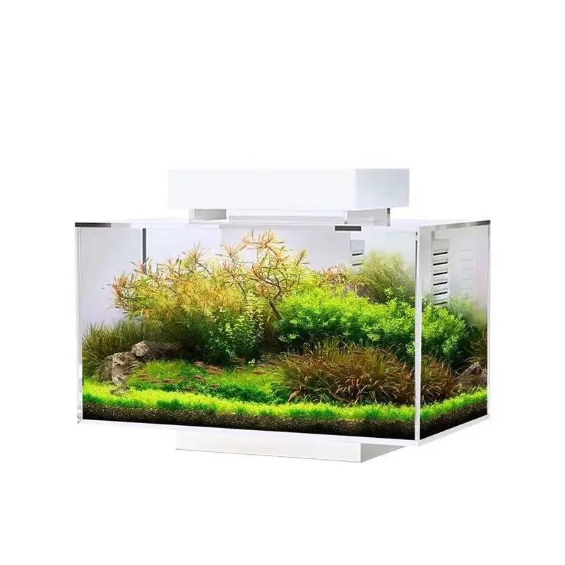 Aquarium desktop small smart fish tank creative landscaping home mini goldfish tank air tank aquarium accessories  4.5-12V