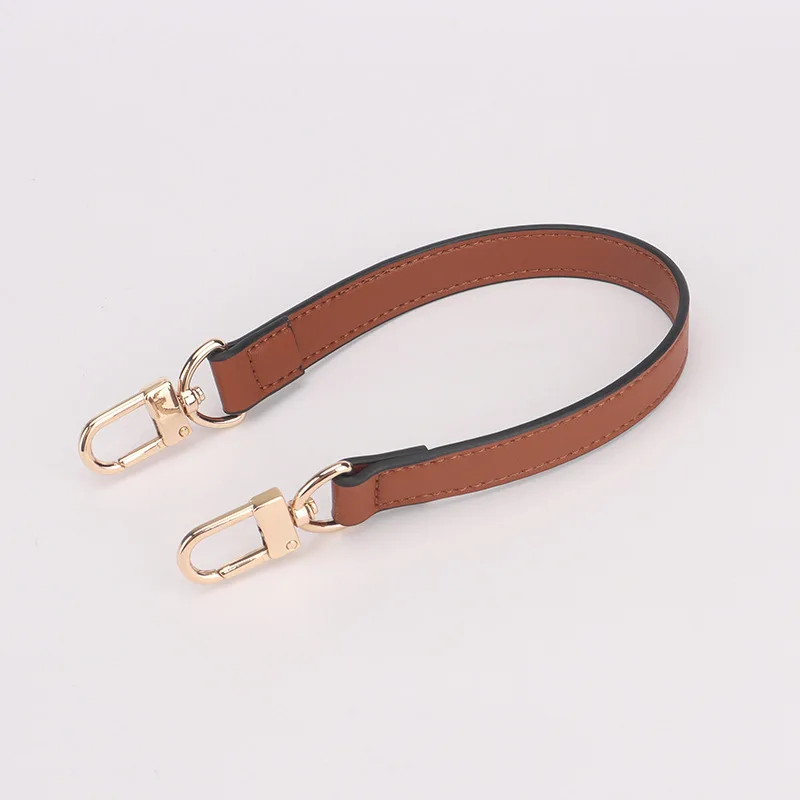 38cm Genuine Leather Short Bag Handles With Silver Gold Black Hardware Customized Shoulder Bag Strap Handbag Belt Accessories