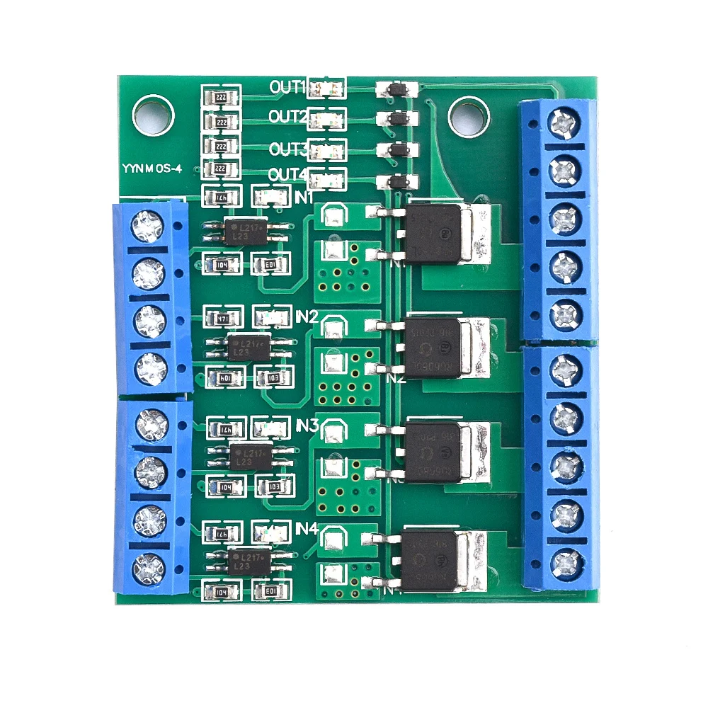 Power Amplifier Optocoupler Four-way MOS Optocoupler Isolation Drive Module DC 3-20v PLC Power Amplifier Circuit Board Driver