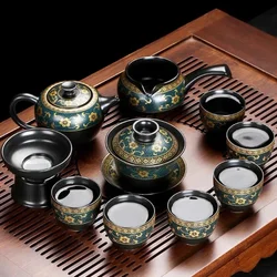 Upscale Tea Sets Ceramic Kung Fu Teaset Teacup Porcelain Service Gaiwan Tea Cups Mug of Tea Ceremony Teapot