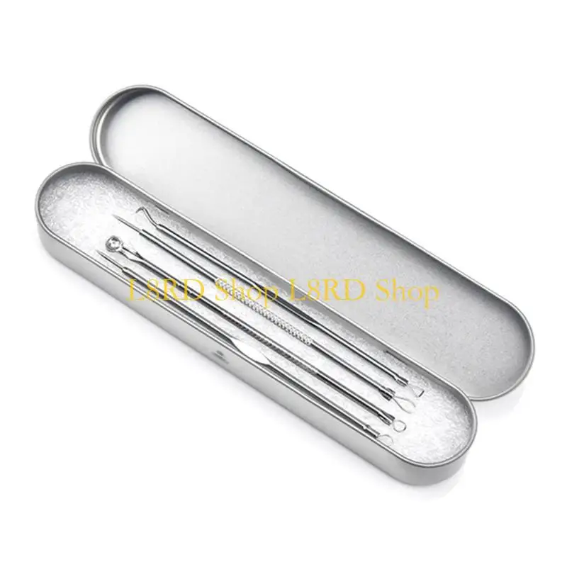 l8rdステンレス鋼製ブラックヘッドリムーバーキットコメドンホワイトヘッドにきびにきびを取り除くための傷の抽出器ツール