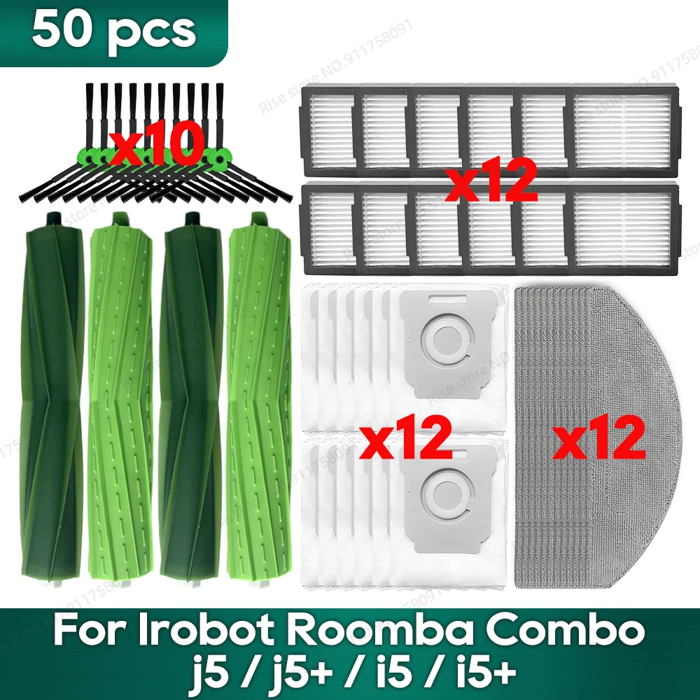 Compatible for irobot Roomba Combo i5 / i5+ / j5 / j5+ Robot Vacuum Accessories Main Brush Hepa Filter Mop Dust Bag Spare Parts