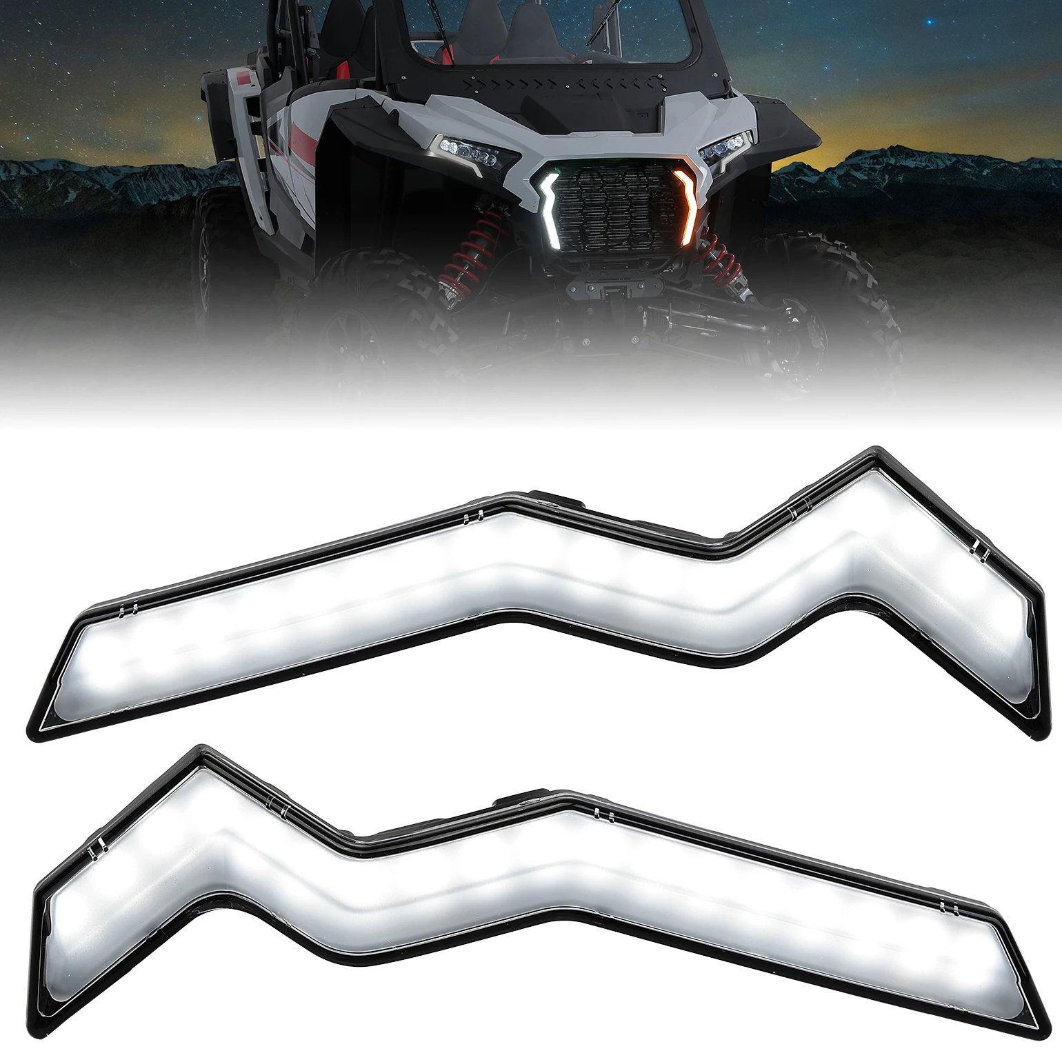 

KEMIMOTO IP65 Fang Turn Signal Street Light Compatible with Polaris RZR XP 1000/XP 4 1000 2024 2025+ LED Running Accent Lights