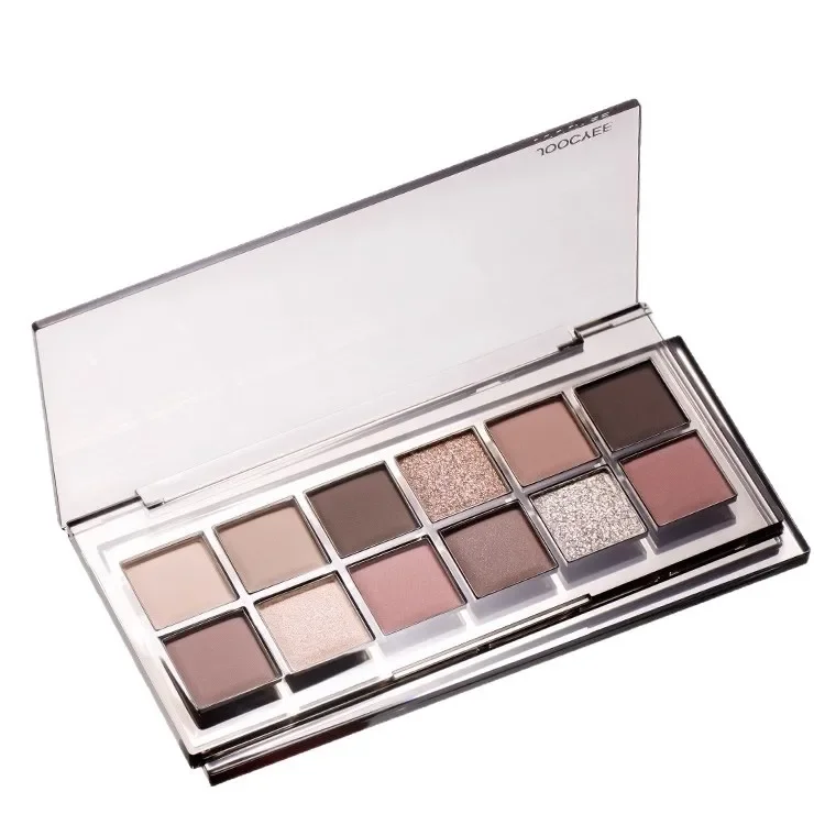Paleta cieni do powiek Joocyee 12 kolorów, odcienie ziemi, matowe perłowe, długotrwałe i niezadające się, wielokolorowa paleta cieni do powiek
