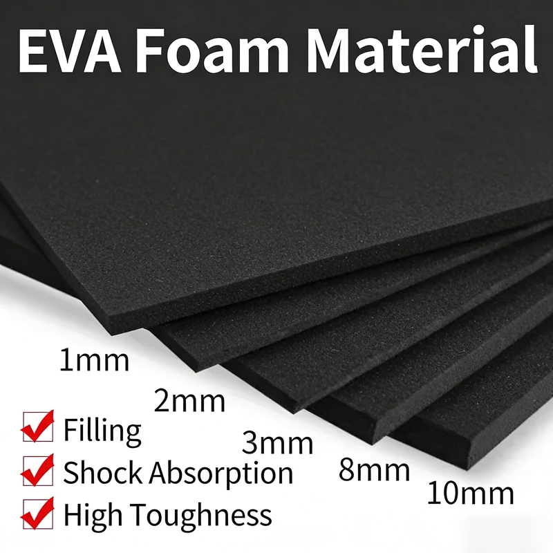 Panneau de doublure en éponge noir et blanc haute densité, feuille de mousse EVA, panneau de mousse Anti-Collision, antichoc et insulation acoustique