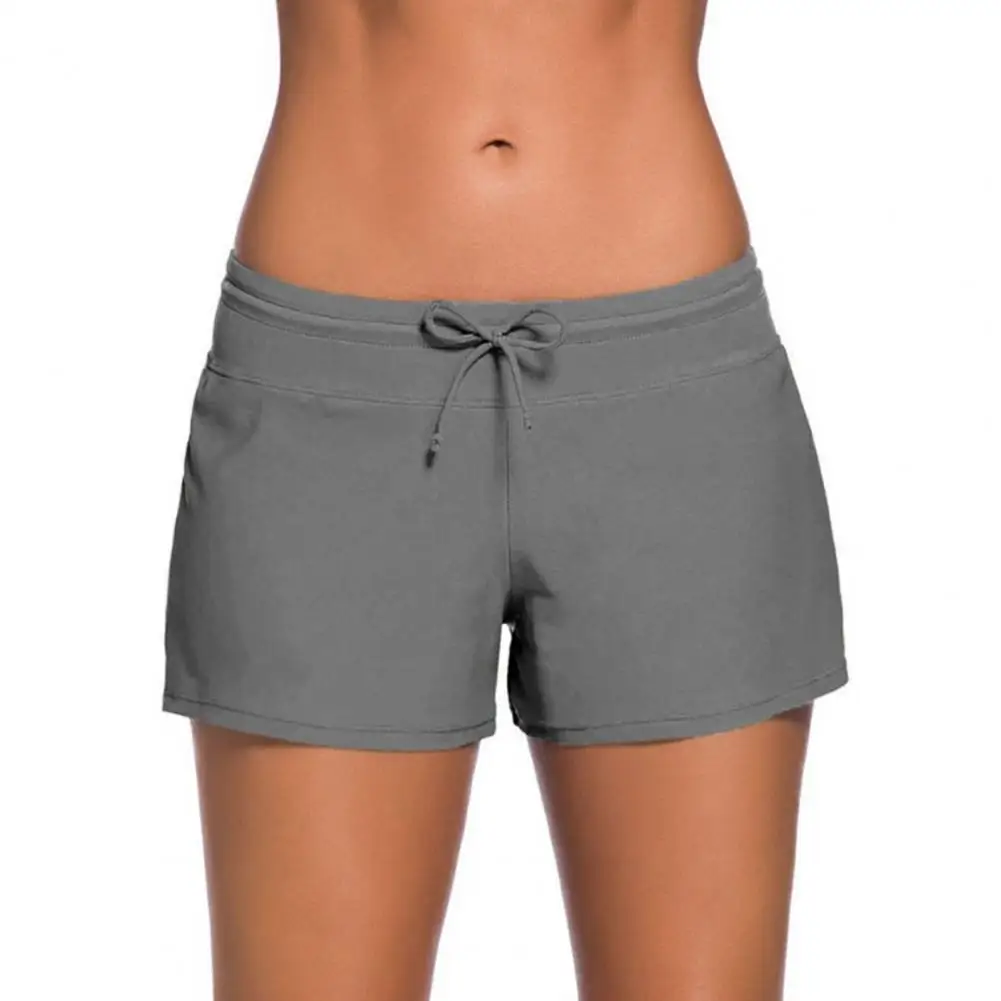 패셔너블한 퀴 드라이 비치 팬츠 여성용 매듭 허리 경량 카프리 바지 바캉스 및 여행용