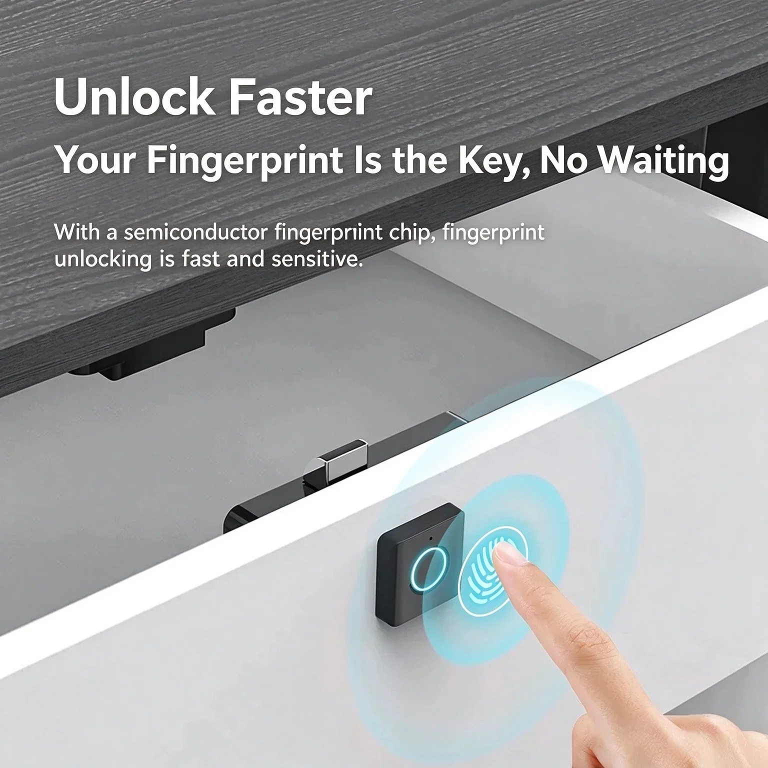 Smart Biometric Cabinet Lock Black Keyless Fingerprint Locks Anti-theft Door Lock Hidden File Drawer Wardrobe Hardware 20 finger
