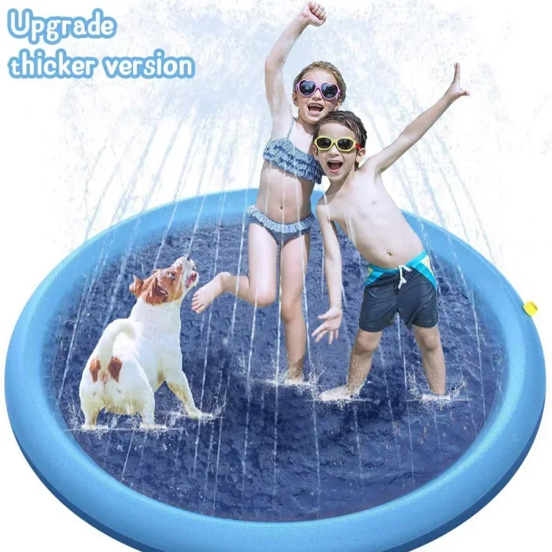 Thickened Non-Slip Pet Spray Pad, Inflatable Water Spray Mat, Summer Cool Dog Bathtub for Dogs, Cooling Mat, Swimming Pool