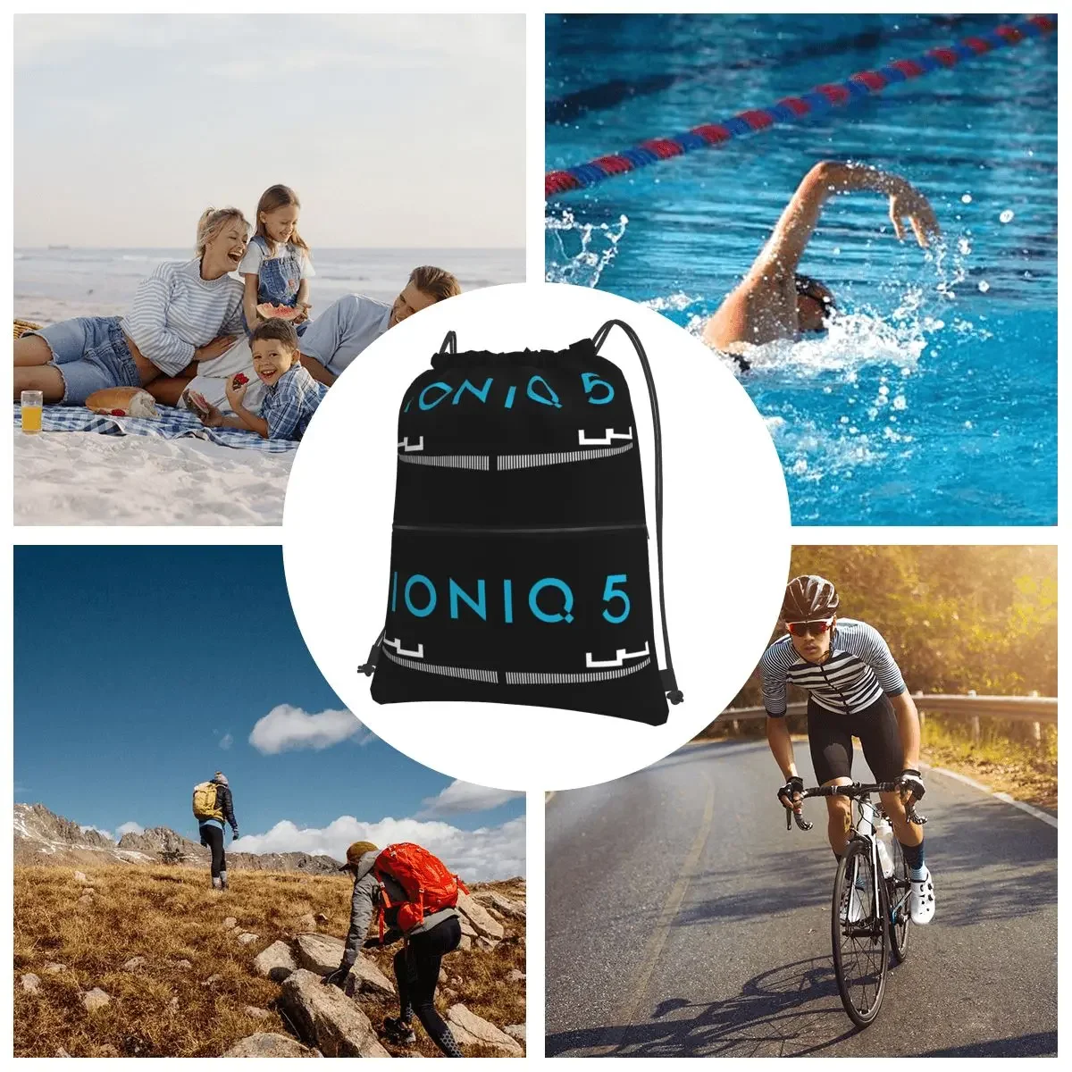 Ioniq 5-Sacs à dos portables iconiques pour hommes et femmes, sacoche à bandoulière de proximité, sacs de livre multifonctions pour voyage et sport