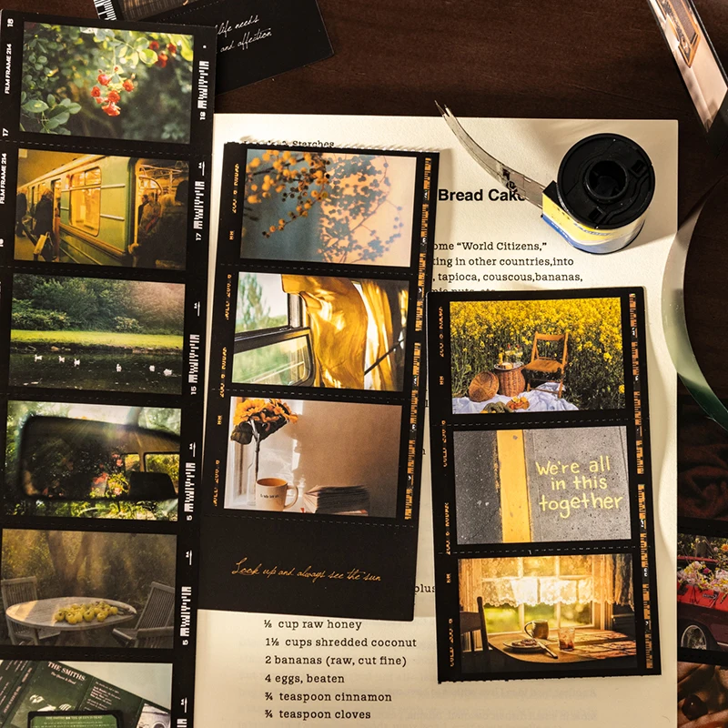Adesivo de tema de filme de tira longa, adesivos de paisagem, colagem de conta manual para moldura de foto, caixas de calendário, decoração de scrapbook
