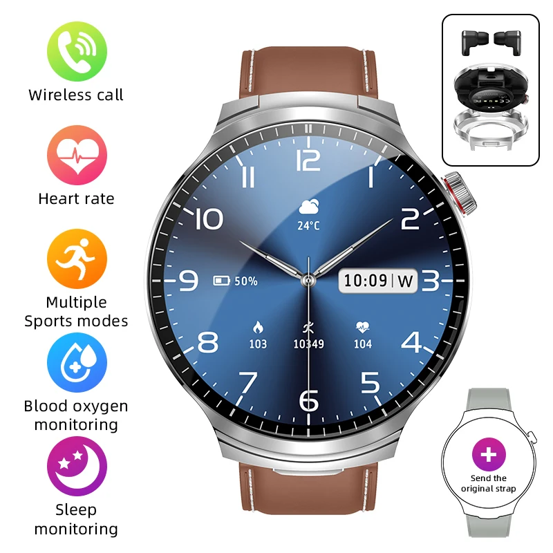 Men's LIGE TWS Smart Watch with Earbuds and Bluetooth Call