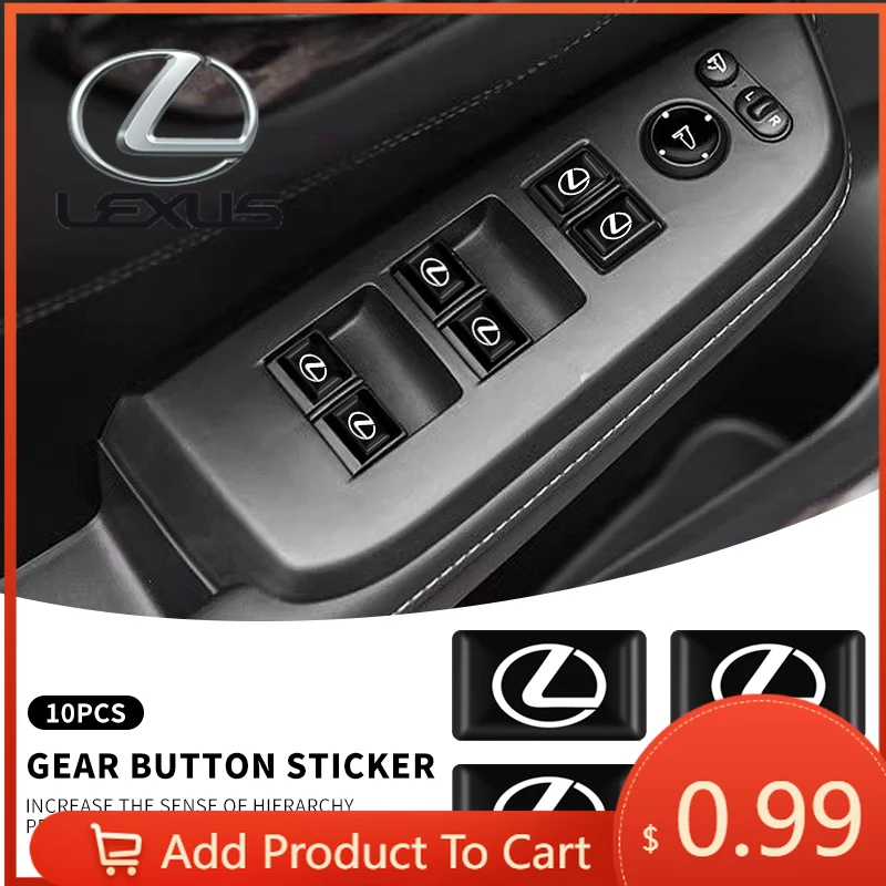 

Interior Stickers 10PC 3D Epoxy Car Exterior/Interior Decor Small Stickers Decal For Lexus F-SPORT ES RX NX LS UX LM LX GX LC RZ