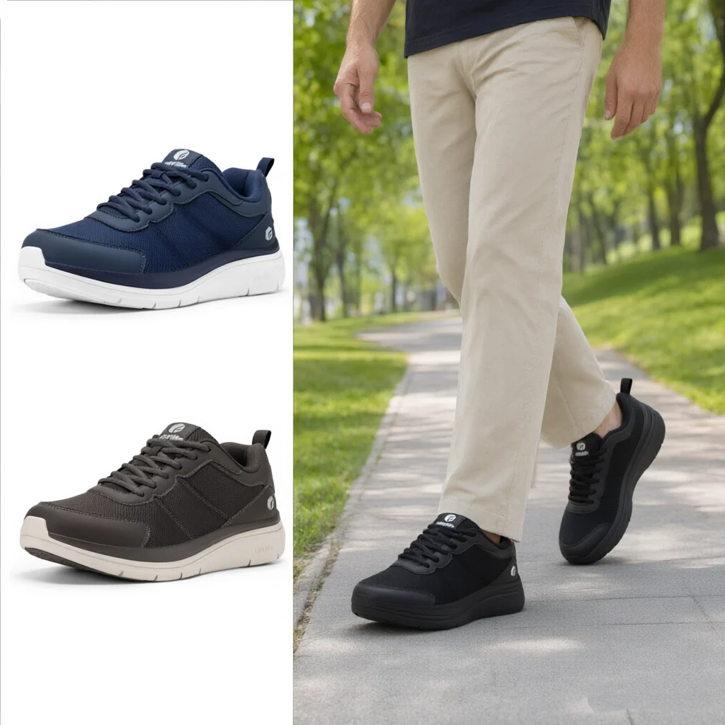 FitVille Men's Walking Shoes Extra Wide Toe Casual Sports Sneakers Lightweight Breathable Cushioning Running Shoes for Men