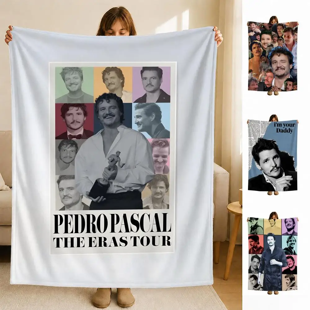 actor P-Pedro P-Pascal Throw Soft Flannel Blanket for Bed Bedroom Sofa Picnic Throw Skin-friendly Breathable Gift Cover