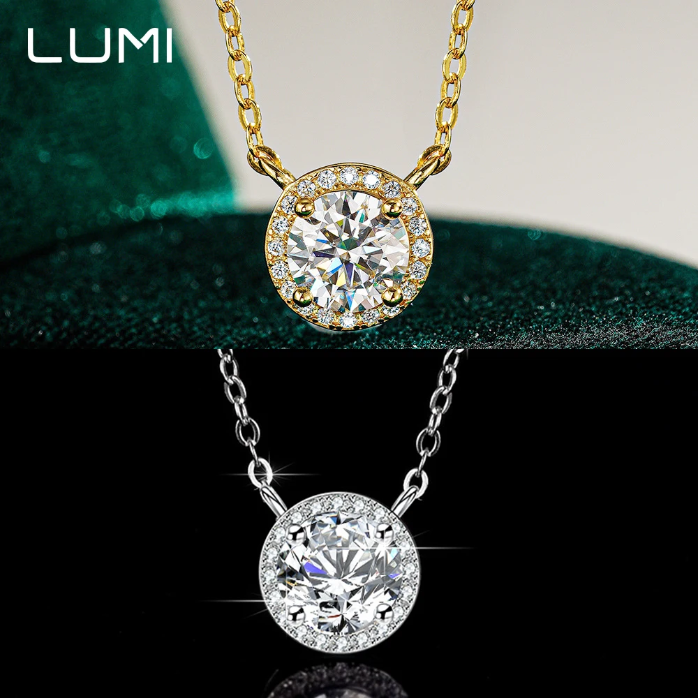 

Классическое женское ожерелье из стерлингового серебра 925 пробы с муассанитом 6,5 мм, 1 карат - женский кулон с лабораторным бриллиантом, вечерние свадебные ювелирные украшения