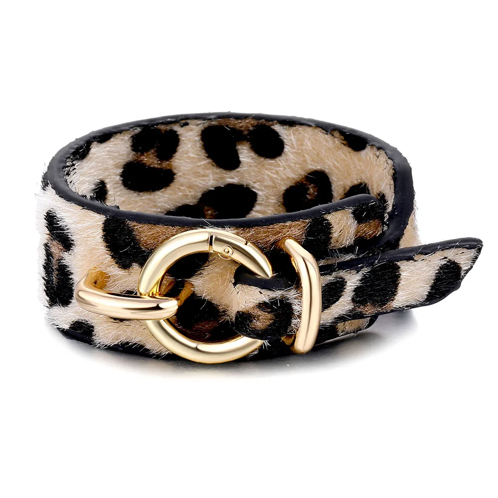 IFMIA Punk Leopard Leather Bracelet For Women Men fashion Retro Bangle Jewelry Gift Wholesale