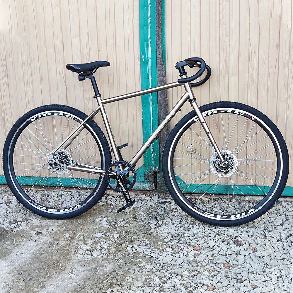 TSUNAMI CX01 Gravel-Rennrad-Rahmenset CR-MO Stahl Gangschaltungsfähiger Fahrradrahmen Scheibenbremse 700x42C Rennrad-Laufrad
