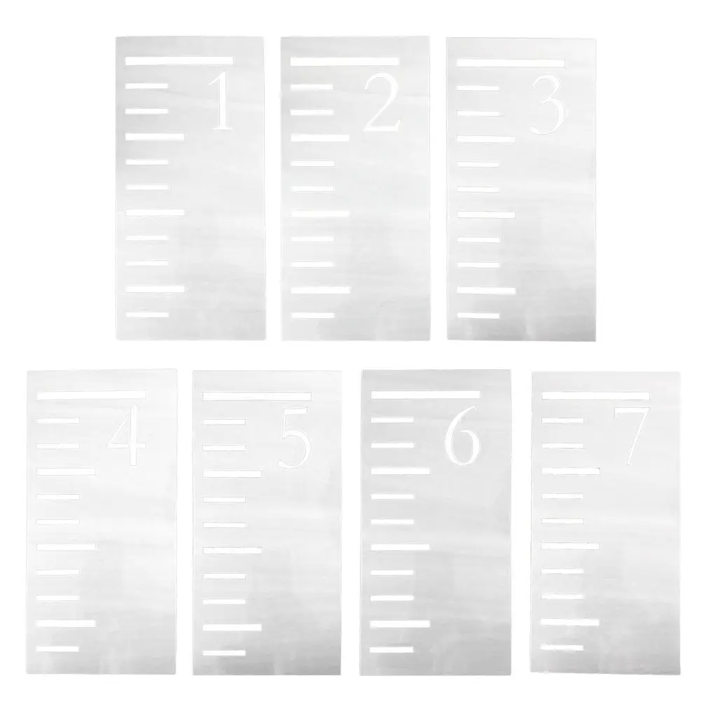 7Pcs Kids Height Chart Stencil Growth Template Plastic Reusable Measuring Ruler DIY Wall Decor Growth Template Ruler
