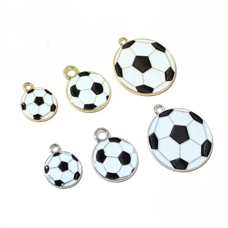 10-20pcs Soccer Football Charms Enamel Sport Pendants for Necklace Bracelet Earrings DIY Jewelry Making Accessories Findings