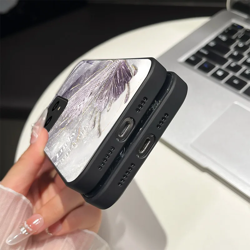 강화유리 하드 폰 케이스 Honor 200 400 Lite 70 90 Pro X50i 고급 나비 꽃 소프트 실리콘 TPU 충격 방지 커버