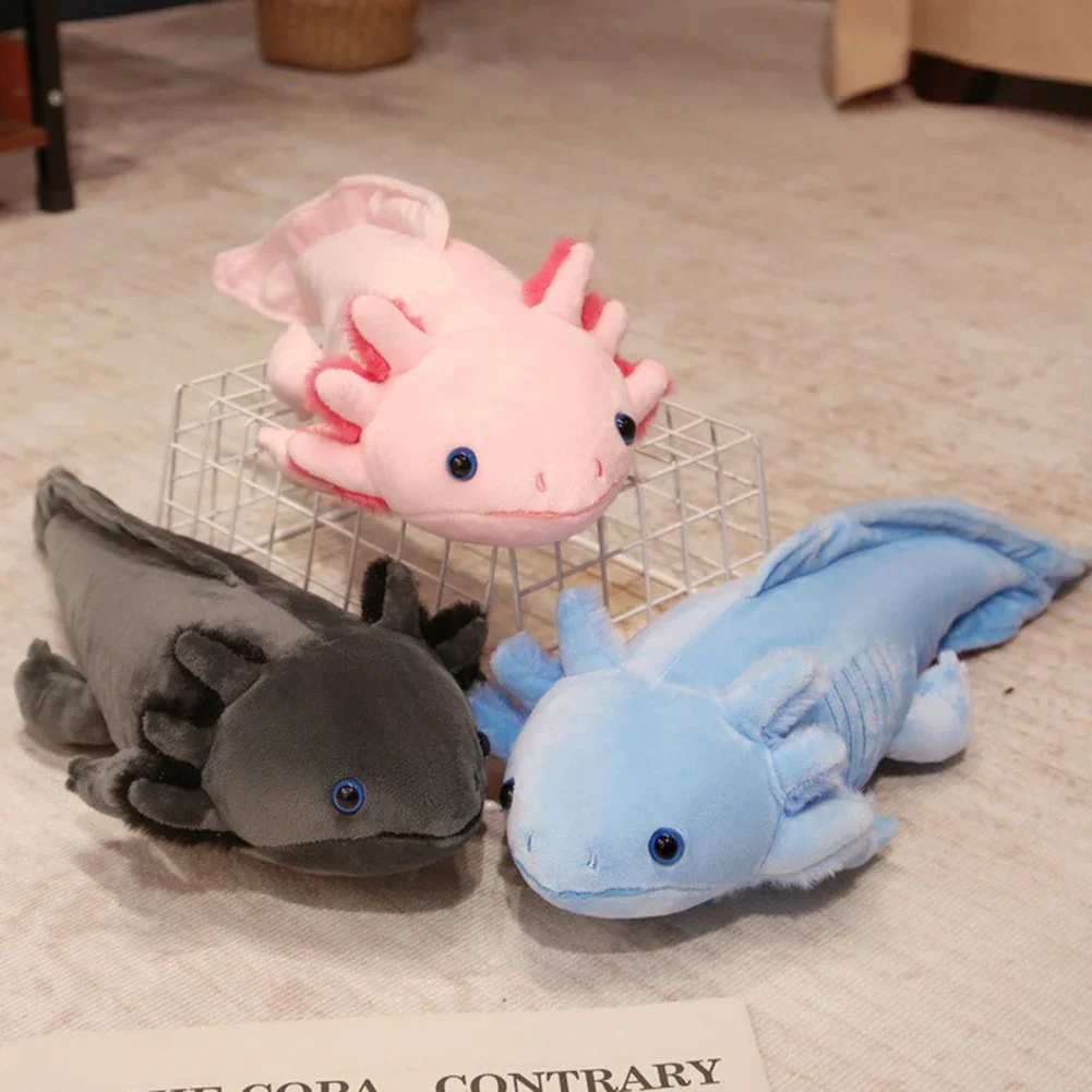 45cm Real Life Simulation Ambystoma Animal Model Cute Axolotl Stuffed Plush Toy Lovely Salamander Plush Toys Birthday Gift Toy