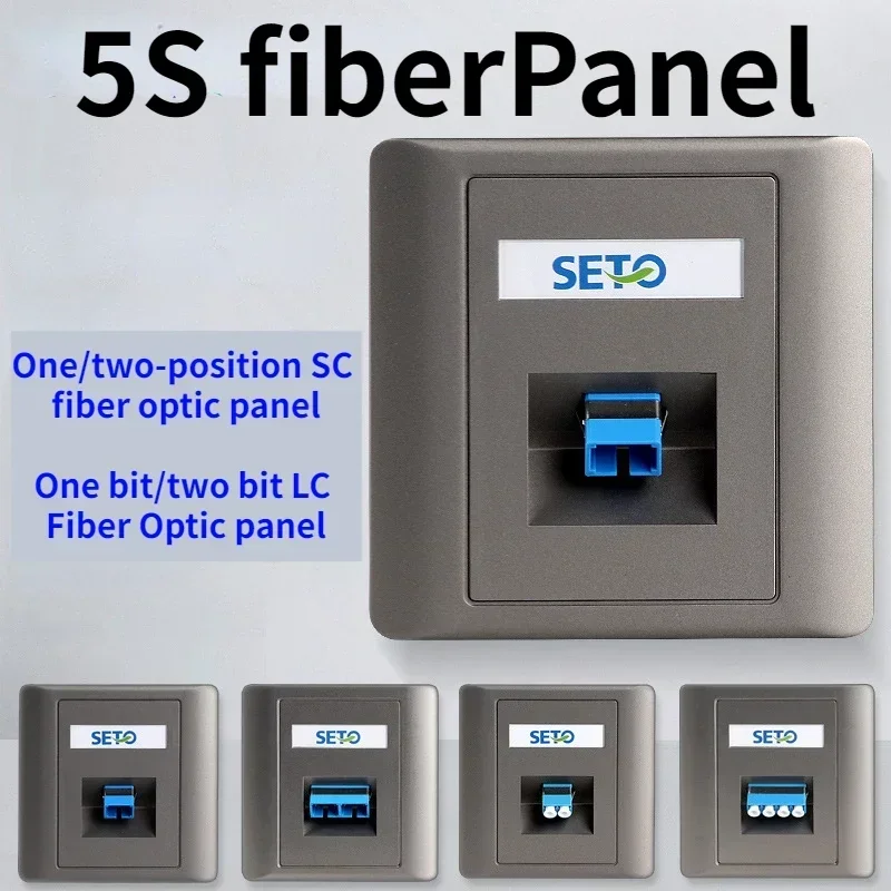 Grey 86 type oblique single and double port LC\\SC fiber optic socket panel wall computer broadband network panel 1PCS