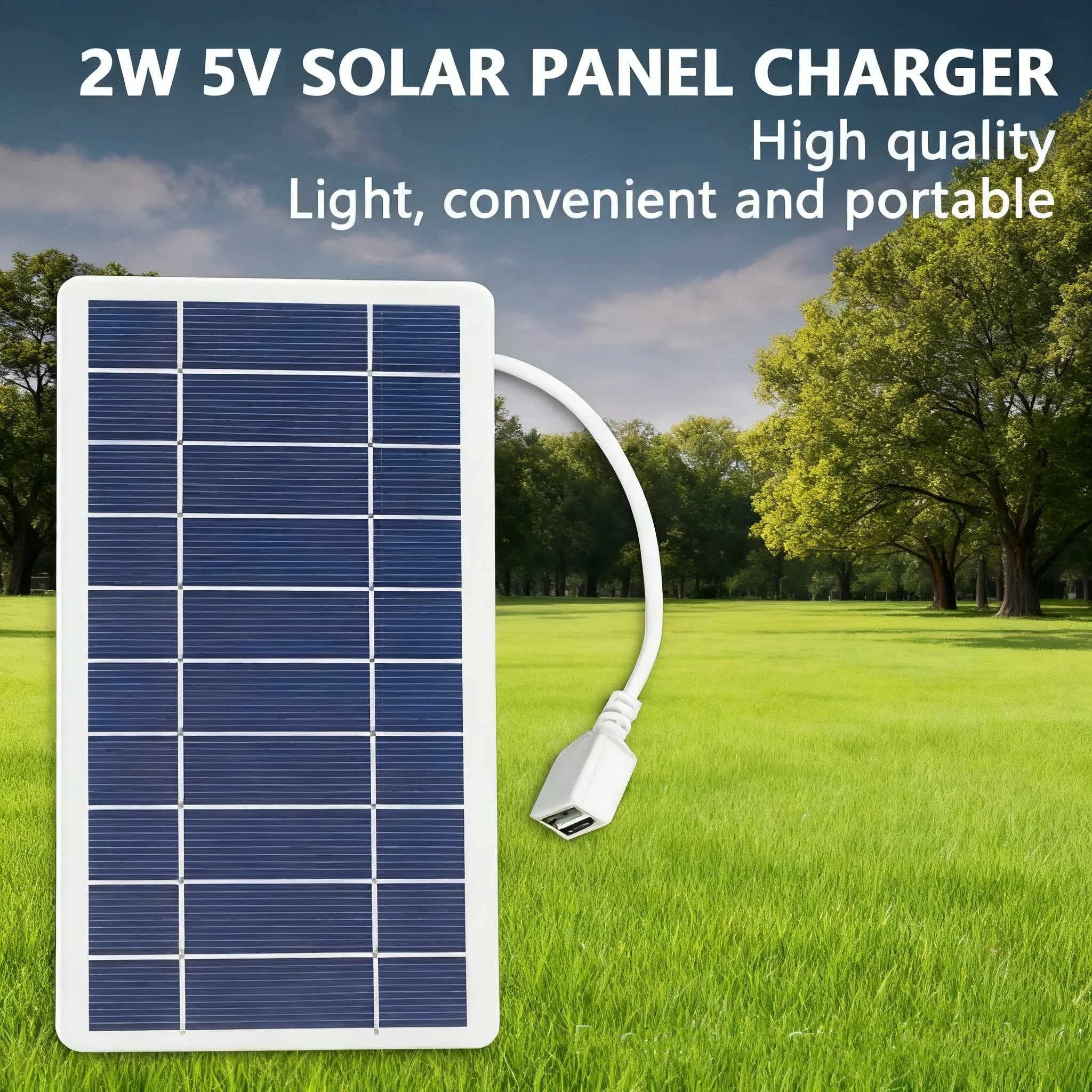 1 solar portable charging panel, outdoor solar USB charger, suitable for outdoor travel and camping