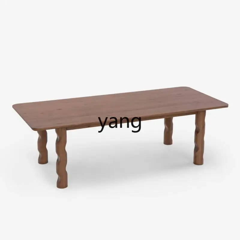 YHM retro medieval solid wood dining table light luxury simple desk