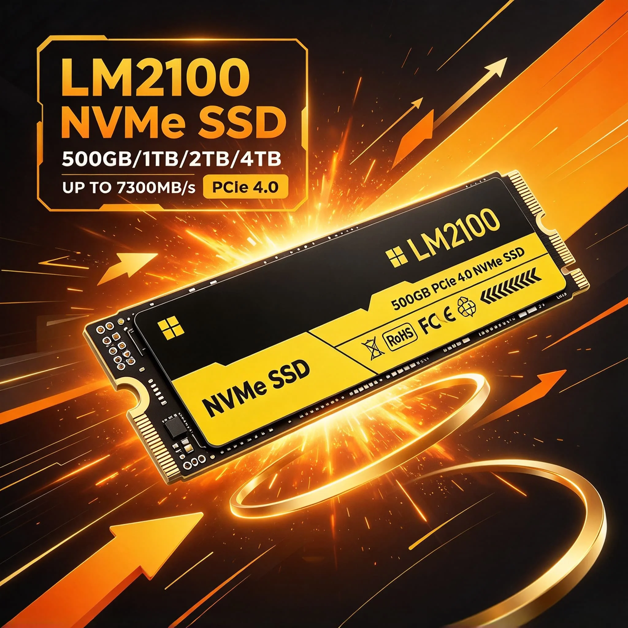 New LM2100 M.2 NVMe PCIe Gen4 SSD Embedded Solid State Drive 500GB 1TB 2TB 4TB Game Office Notebook PC Daily Data Backup Storage