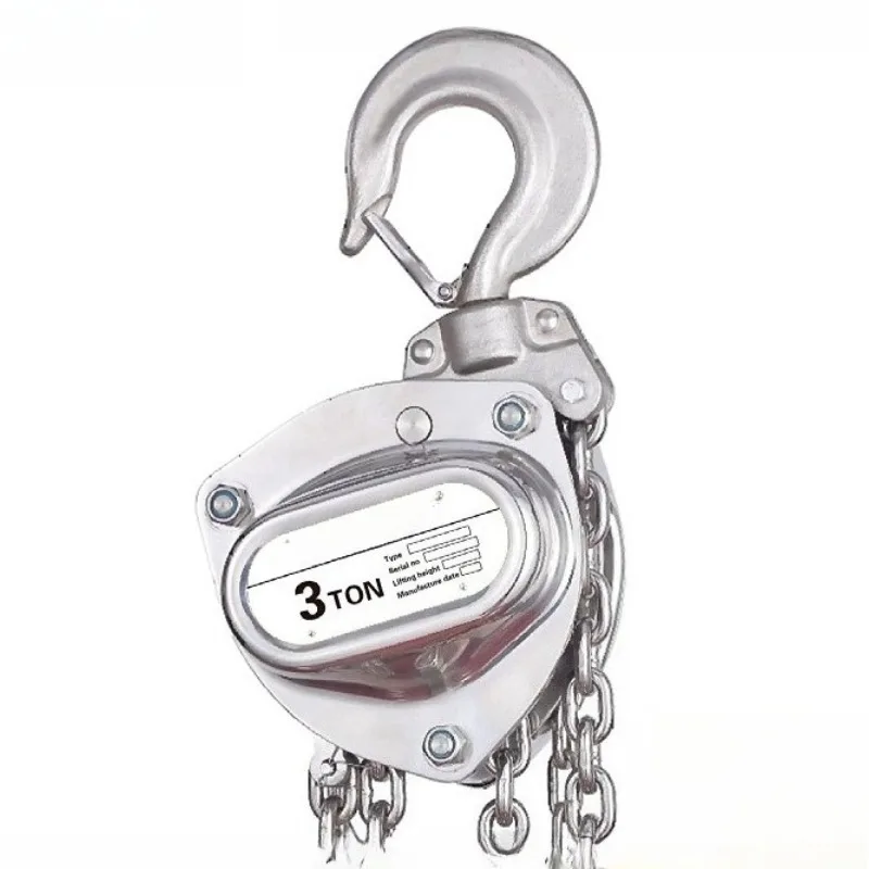 304 Stainless Steel Manual Chain Hoist Corrosion Resistant Hand Lifting Tackle For Marine Offshore Environment Light Cargo
