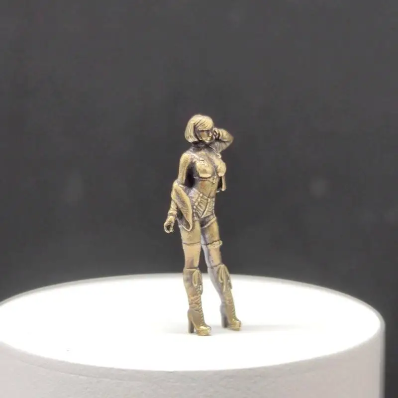 Brass Paintable Modern High-heeled Beauty Model Doll Miniature Figure Model Ornaments Car Model