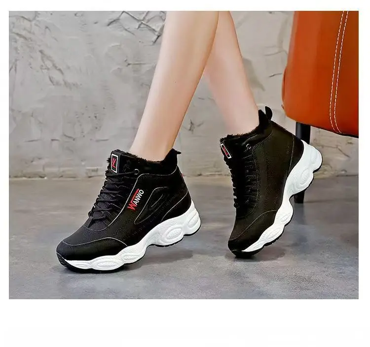 Baumwollschuhe für Damen 2026 Winter Neue Samt-Sportschuhe Warme Dicksohlige Freizeitschuhe Flache Vielseitige Studentenschuhe – Detail 16