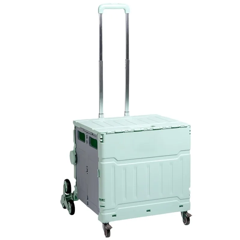 

Baked trolley Lightweight supermarket Portable shopping cart Express trailer artifact