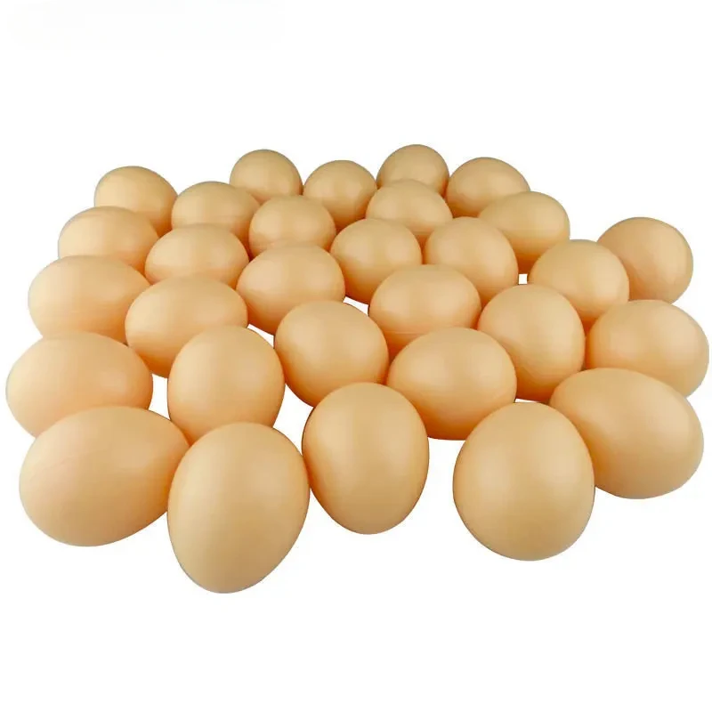 10 Pcs Poultry Series Plastic Fake Egg 55*43mm Hens Hatch Nest Eggs Children's Toys Farm Animal Cages Accessories DIY Painting