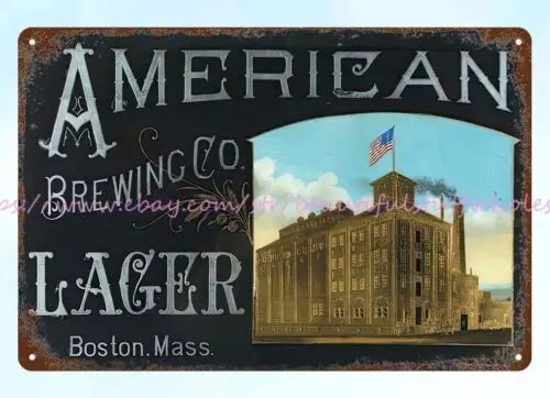 AMERICAN BREWING COMPANY LAGER BEER metal tin sign interior wall hangings