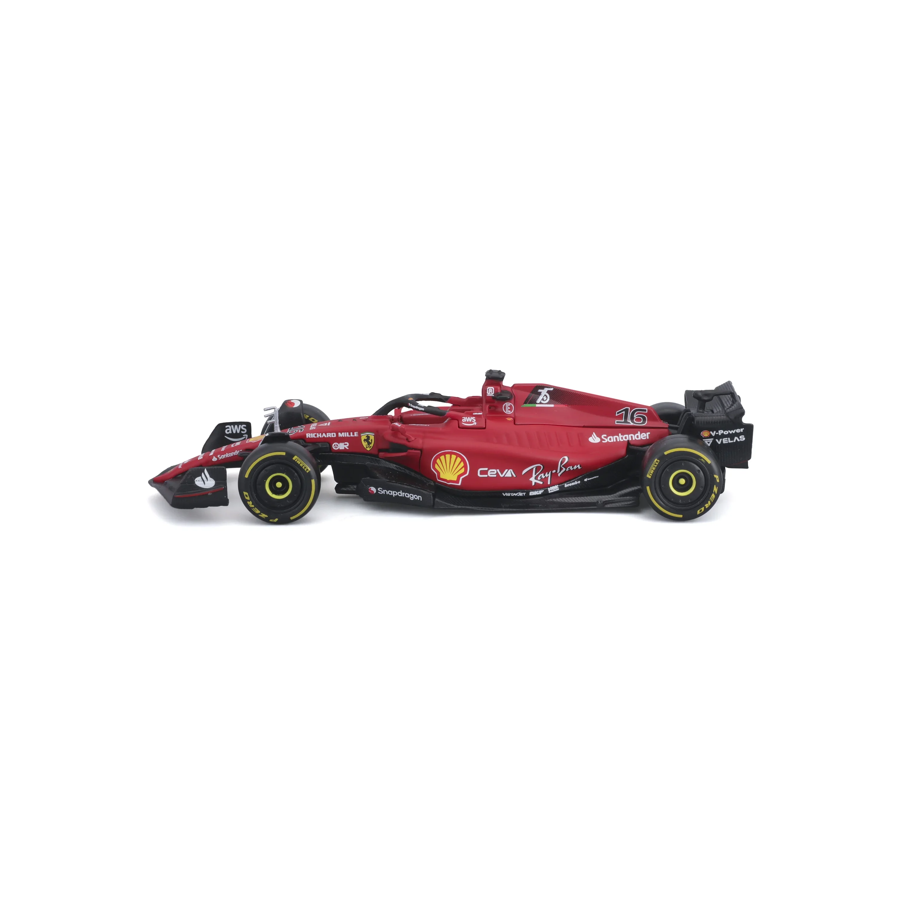 Bburago 1:43 2022 F1 Scuderia Ferrari F1-75 #16 Leclerc #55 Sainz Alloy kendaraan mewah Diecast mobil Model koleksi hadiah mainan