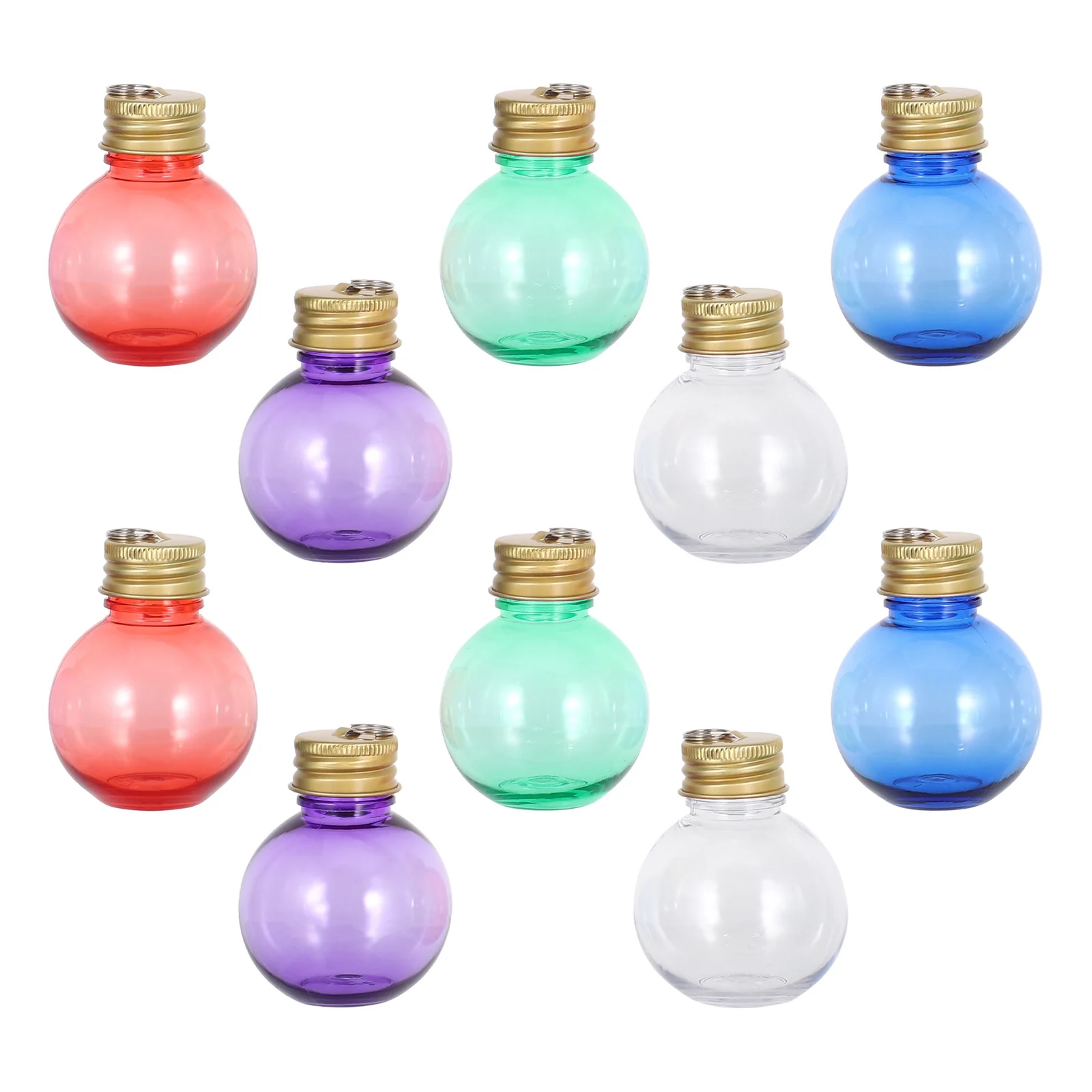 

10Pcs Clear Christmas Ornaments Refillable Globe Drink Bottles Holiday Candy Storage Wishes Decorative Cookie Jars