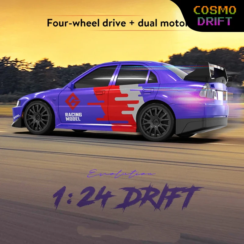 Racing Model Rc Drift Car 1 24 Scale Four Wheel Drive 2 4G Remote Control Rx7 Simulation Model With Extra Tires For Drifting