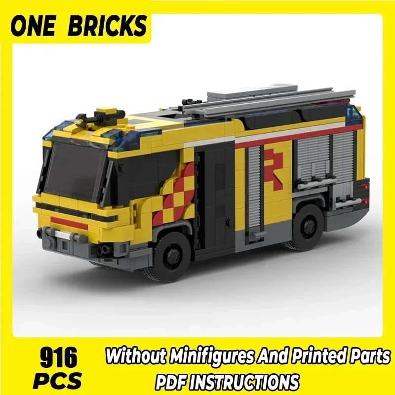 

Moc Building Bricks Car Model Dubai RT Hybrid Fire Truck Engine Technology Modular Blocks Gifts Christmas Toys DIY Sets Assembly