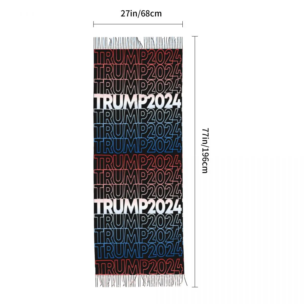 Ladies Long Trump 2024 Scarves Women Winter Fall Soft Warm Tassel Shawl Wraps America US Scarf