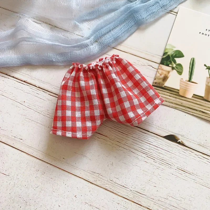 Spot 20cm Star Doll Denim Shorts Broken Trousers Black  Plaid Trousers White