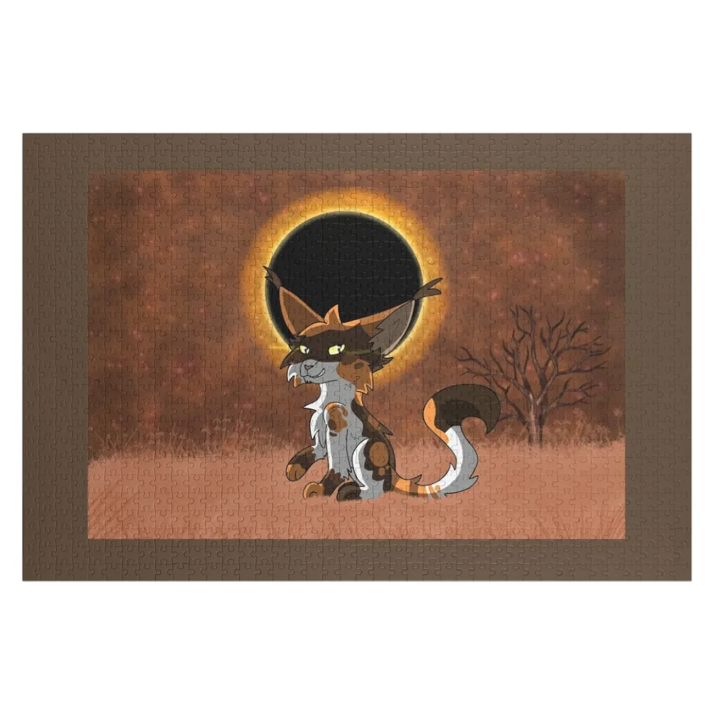 Tricolor cat with eclipse Jigsaw Puzzle Personalised Name Game Children Customized Kids Gift Custom Wooden Name Puzzle