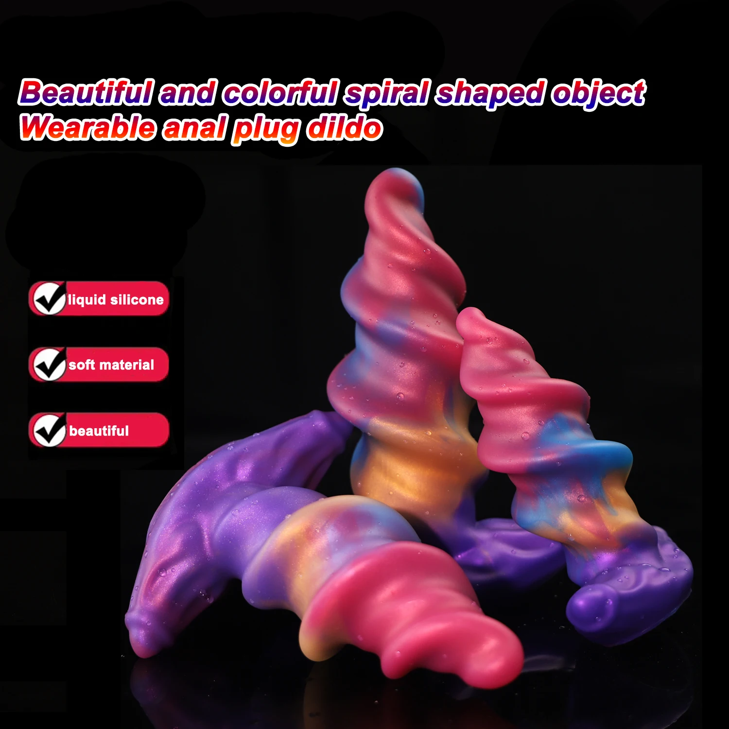 Silicone Screw Anal Plug Soft Butt Plug for Prostate Massage Big Dilation Sex Toys for Women/Men/Gay Adult Product Wearable Dick - view 2