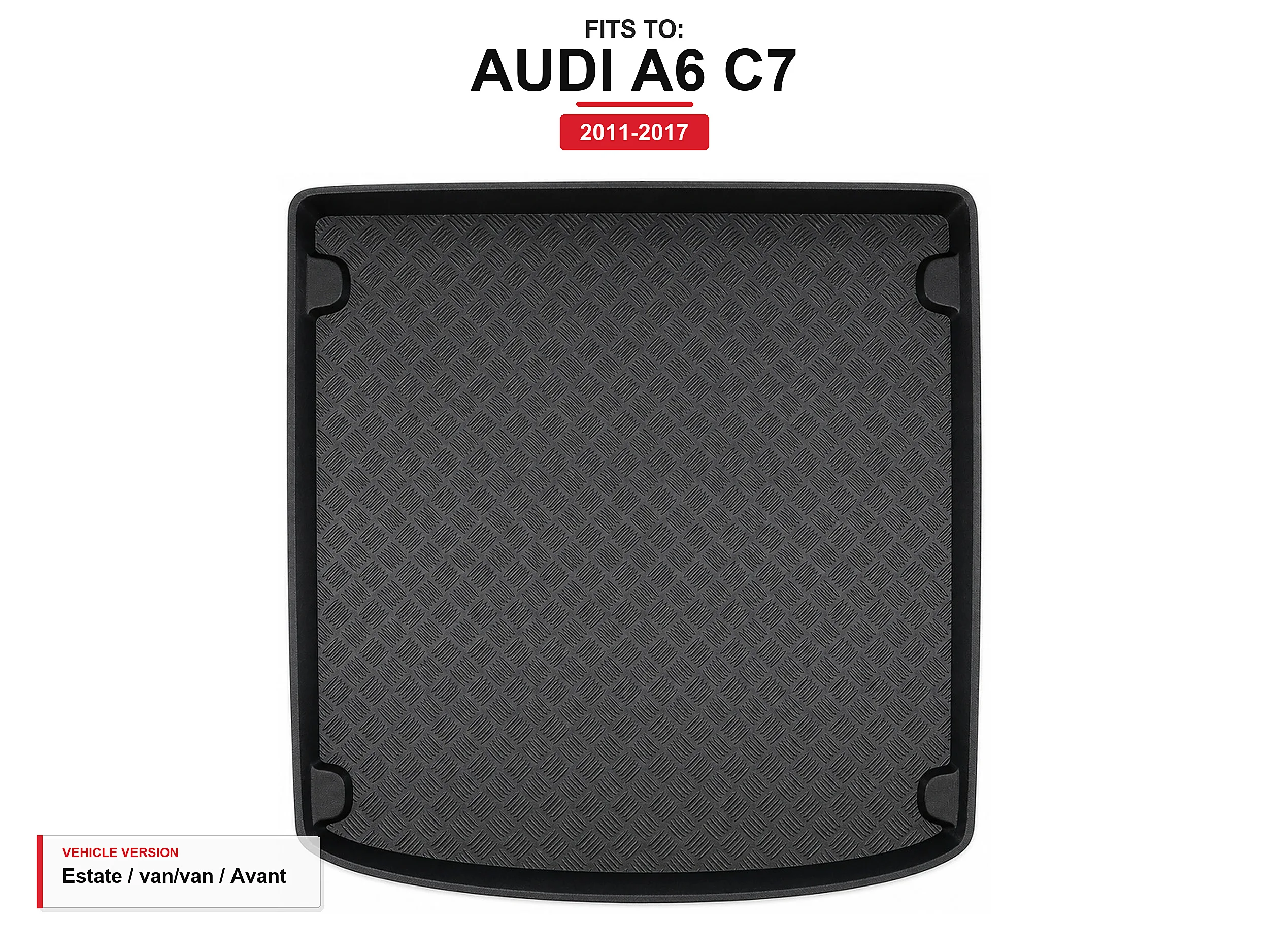 Kofferbakmat met rand voor: Audi A6 C7 2011-2017 Station Wagon