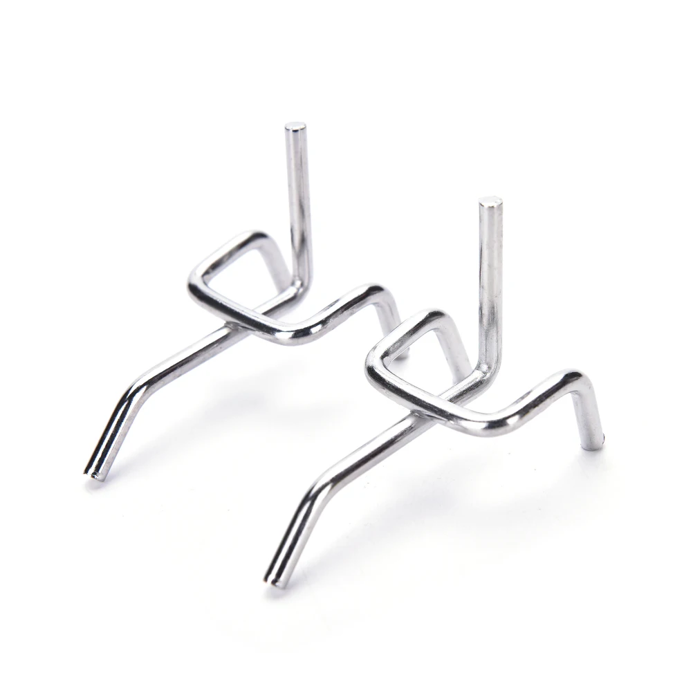 【10Pcs Metal Peg Board Pegboard Hooks Garage Work Shop Storage Display Stainless Steel】