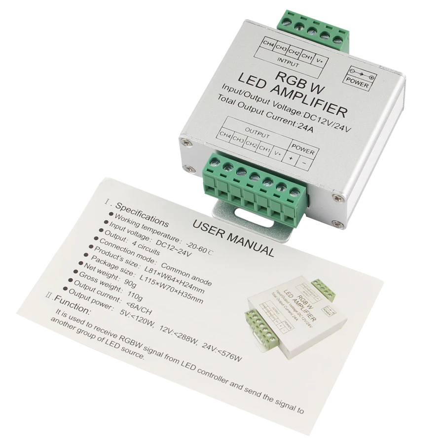 DC 12V LED Streifen Verstärker RGBW RGB Controller Verstärker Ausgang RGBW RGB LED Controller Streifen Power Repeater Konsole Controller